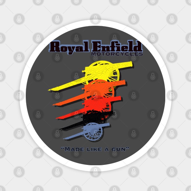 Retro Royal Enfield Motorcycles Made Like a Gun MotorManiac Magnet by MotorManiac